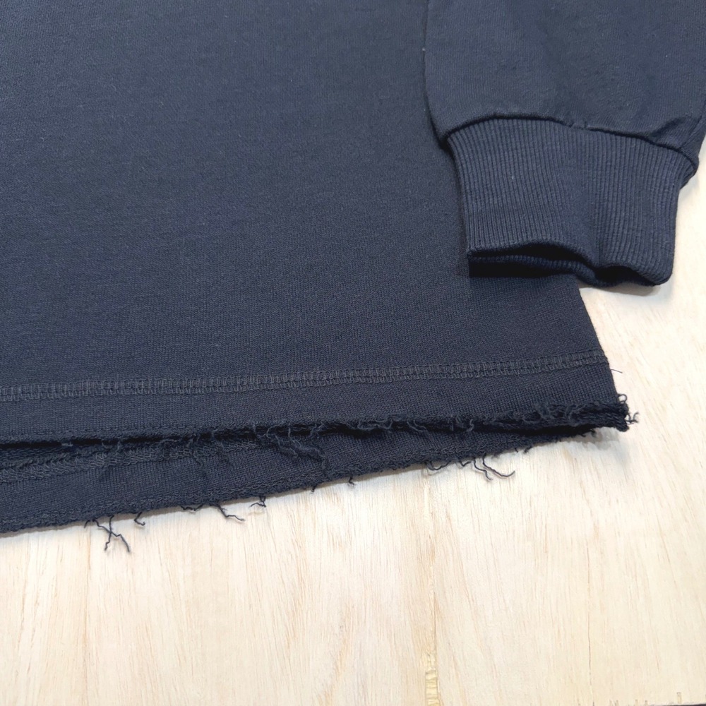 Alternative Apparel‎ Black Raglan Sweatshirt High Low Raw Hem Large Womens NWOT - Picture 7 of 11